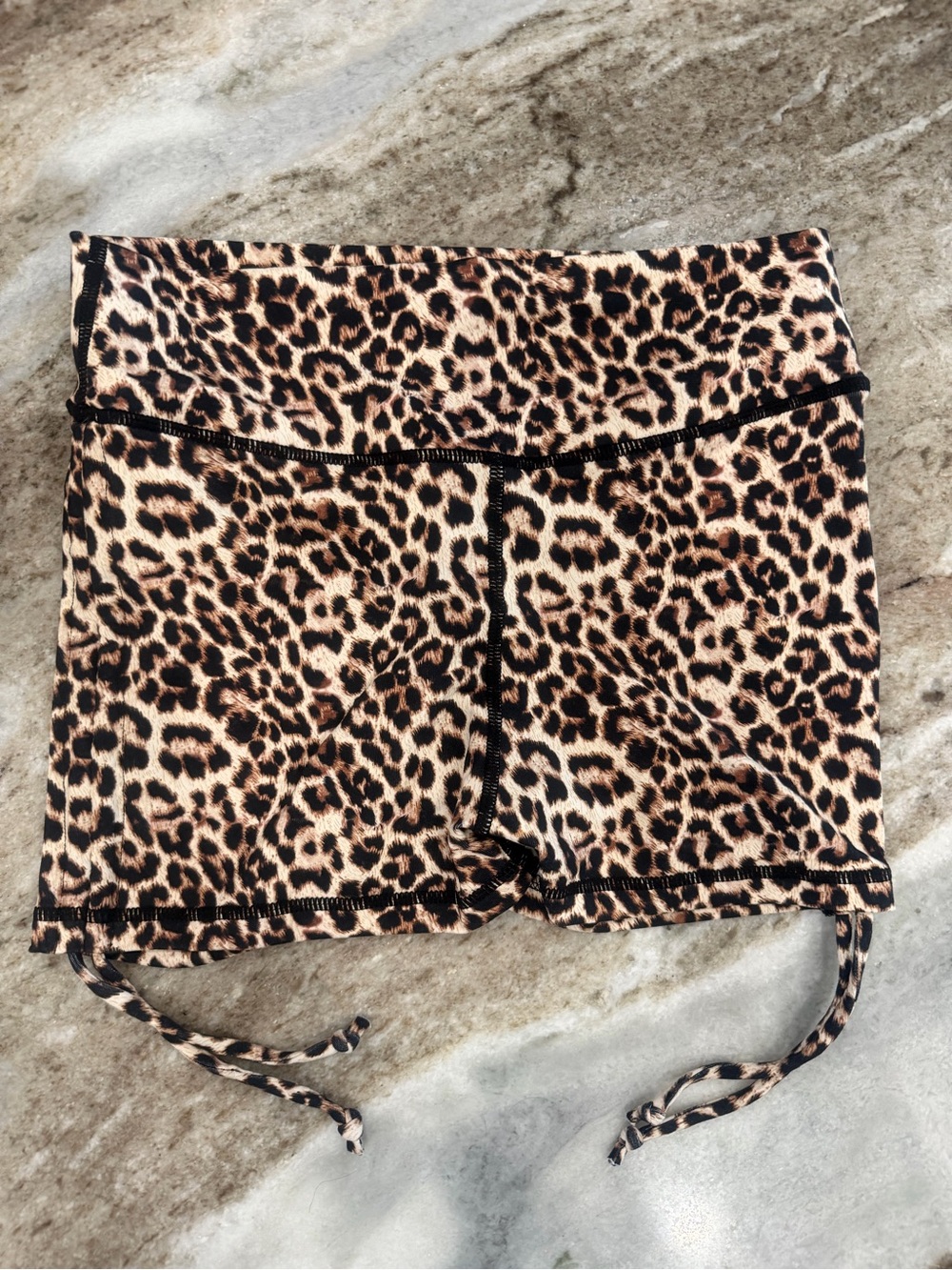 ZYIA Leopard Print Bike Shorts in Brown and Black
